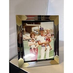 NOS Solid Brass Photo Frame Vintage Hand Polished Lacquer Coated 8 X 10